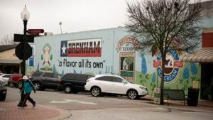 Sign of Brenham, Texas on side of building