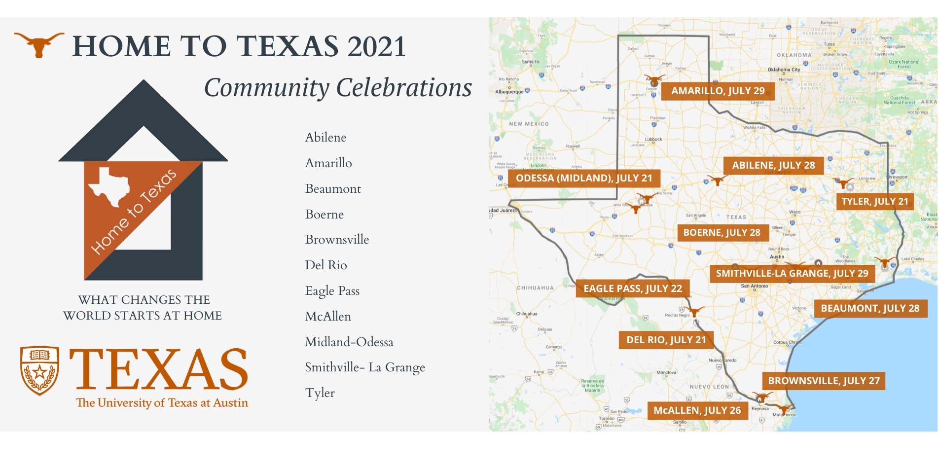 Home to Texas 2021 – Community Celebrations