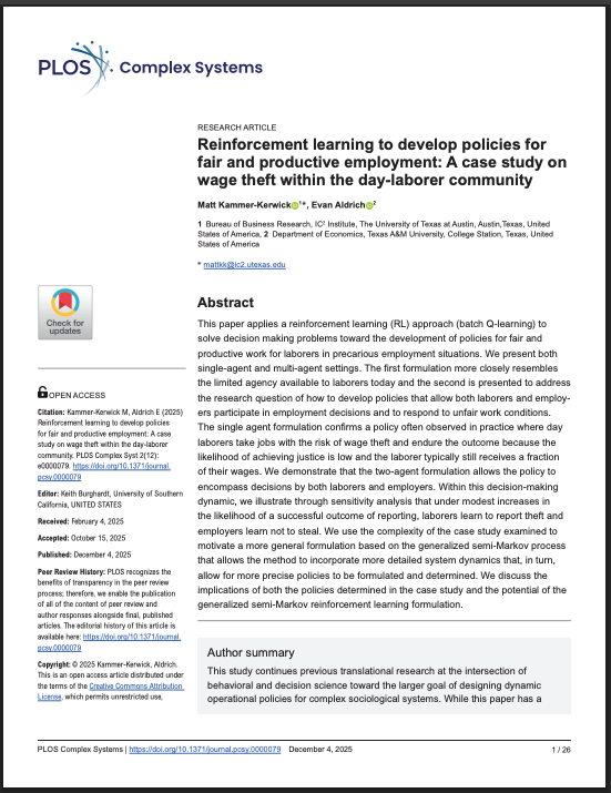 Reinforcement Learning to Address Labor Exploitation - report