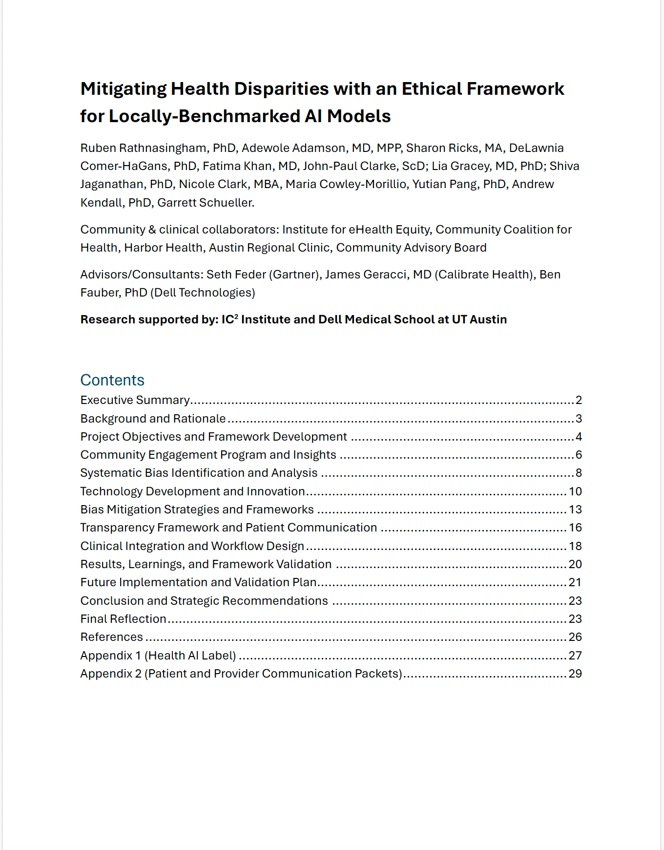 Mitigating Health Disparities with an Ethical Framework for Locally-Benchmarked AI Models