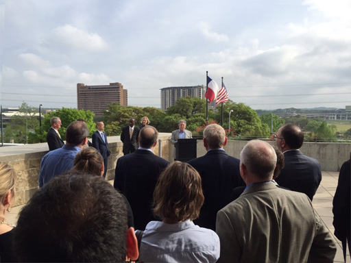 Mitch Jacobson at Smart Cities Innovation Summit announcement, Austin City Hall, March 30, 2016
